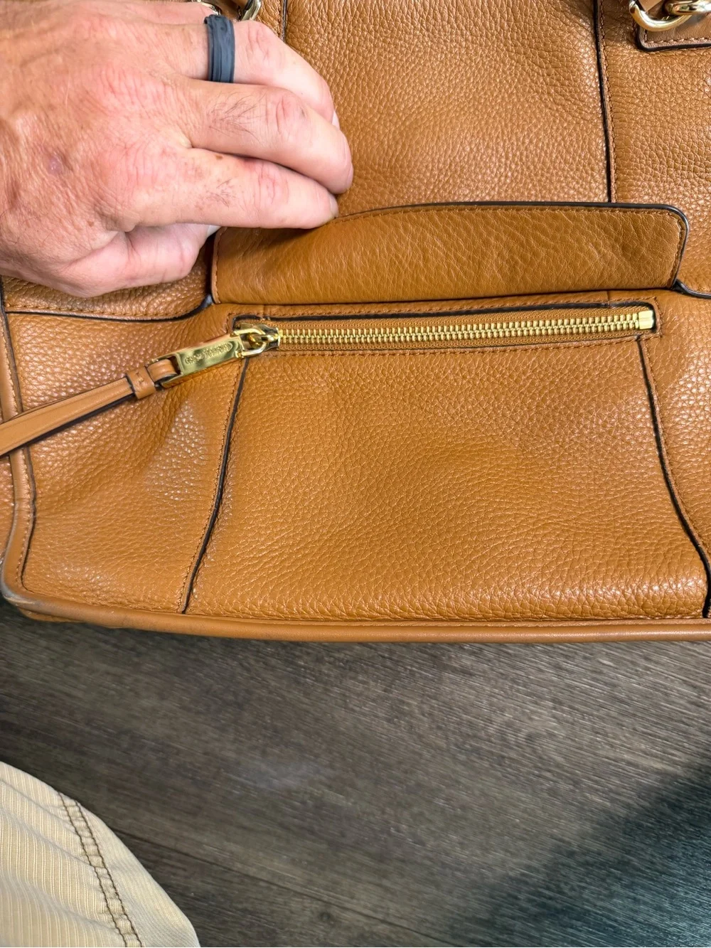 Michael Kors Cognac Pebbled Leather Tote